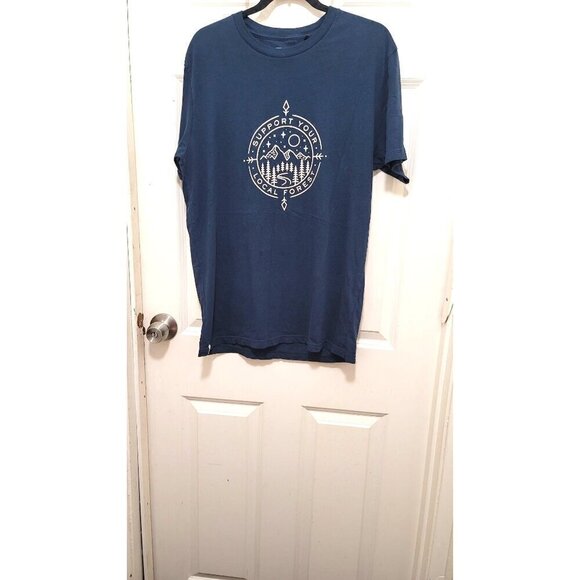 TENTREE MEN'S SUPPORT CLASSIC T-SHIRT BLUE RECYCLED SHIRT SIZE L - Picture 1 of 8